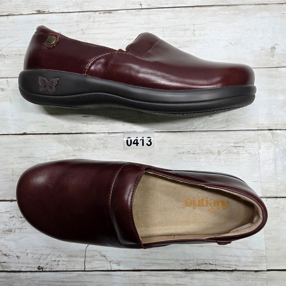 Alegria Keli Professional Clog Slip On Women 40 Brown Burgundy Leather KEL-8141